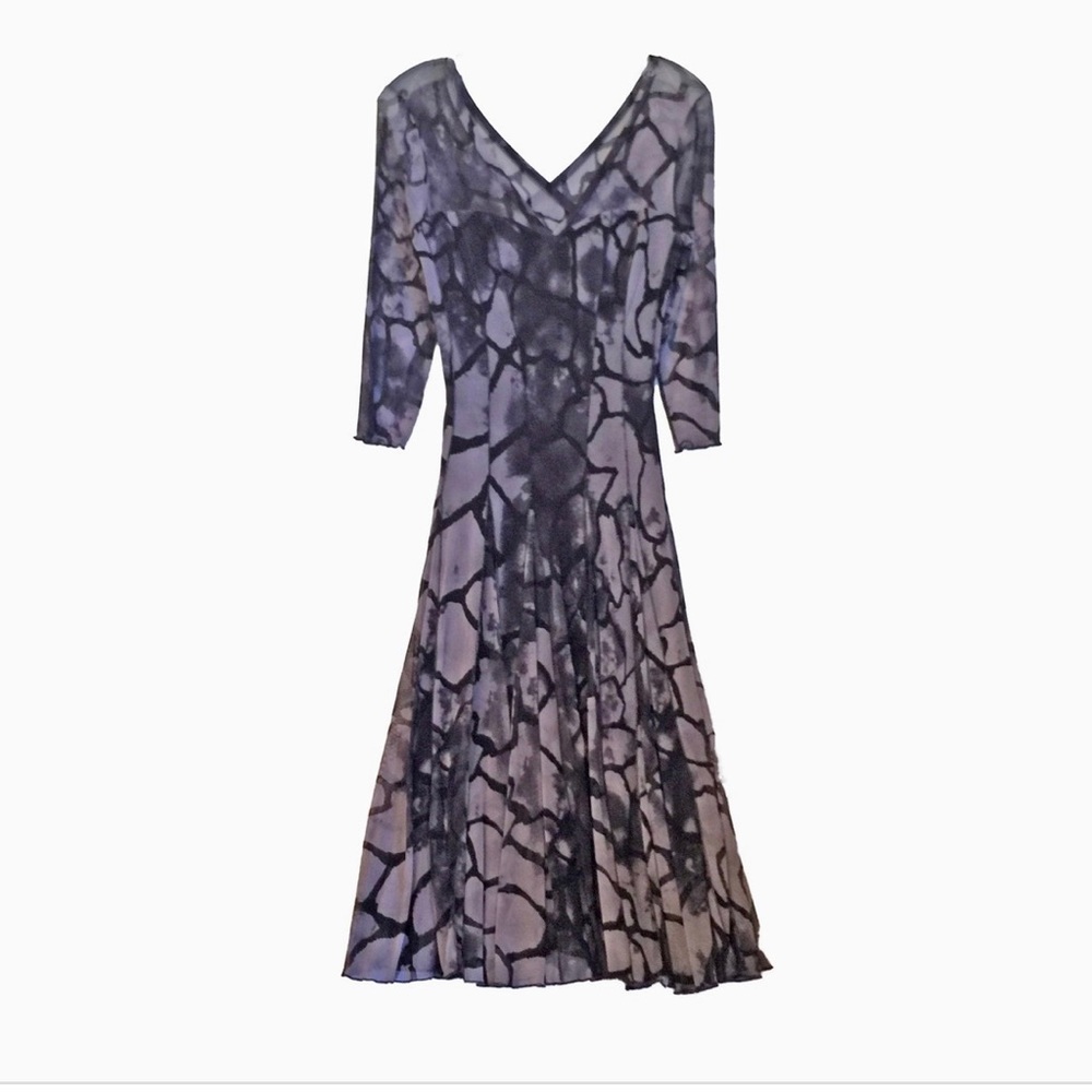 Elana Kattan dress grey black 3/4 sleeve